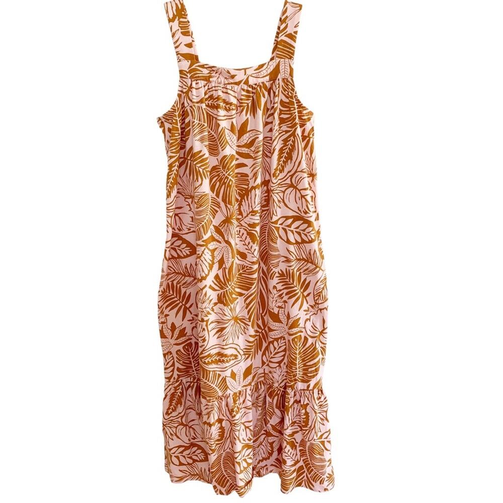 Koolaburra by Ugg Pink Honey Tropical Print Tiered Tank Style Lounge Maxi Dress - Picture 2 of 6